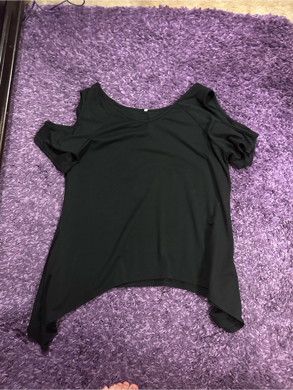 Black Cold-Shoulder Women's Top XL